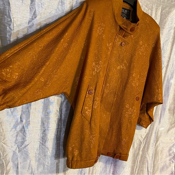 Copper brocade GUC SZ L jacket from Shanghai, no fabric content tag, maybe silk, - Picture 8 of 13